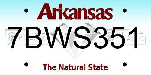 7BWS351 Arkansas License Plate