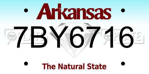 7BY6716 Arkansas License Plate