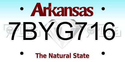 7BYG716 Arkansas License Plate