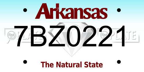 7BZ0221 Arkansas License Plate