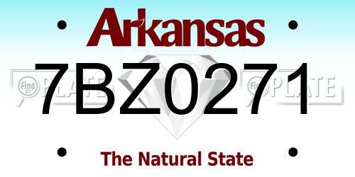 7BZ0271 Arkansas License Plate