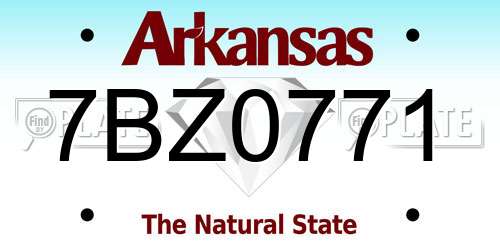 7BZ0771 Arkansas License Plate
