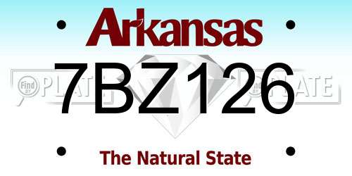 7BZ126 Arkansas License Plate