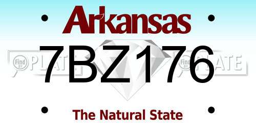 7BZ176 Arkansas License Plate