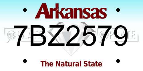 7BZ2579 Arkansas License Plate