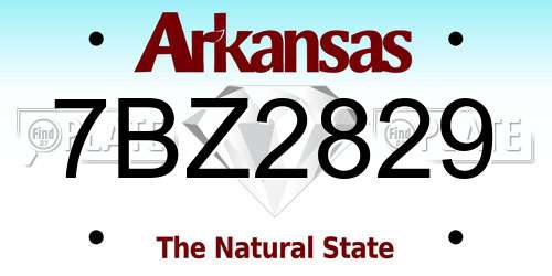 7BZ2829 Arkansas License Plate