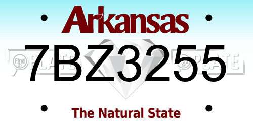7BZ3255 Arkansas License Plate