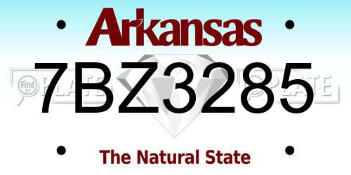7BZ3285 Arkansas License Plate