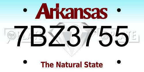 7BZ3755 Arkansas License Plate