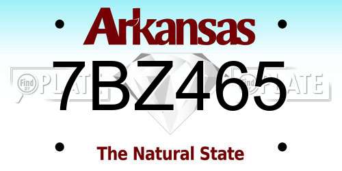 7BZ465 Arkansas License Plate