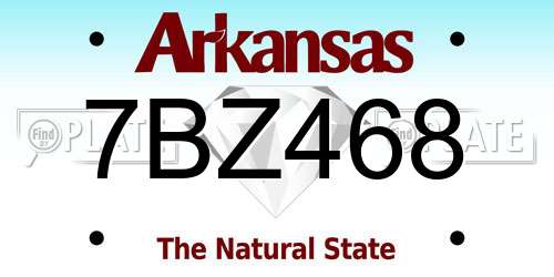 7BZ468 Arkansas License Plate