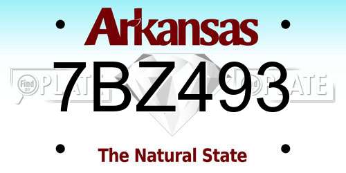 7BZ493 Arkansas License Plate