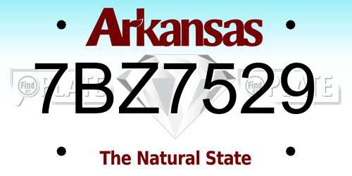 7BZ7529 Arkansas License Plate