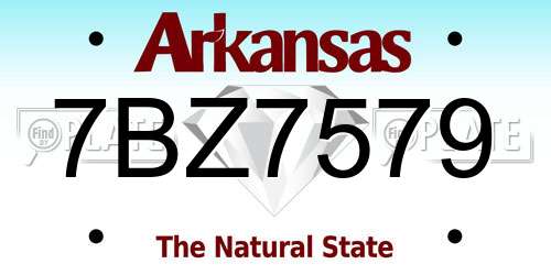 7BZ7579 Arkansas License Plate