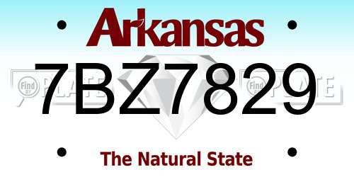 7BZ7829 Arkansas License Plate