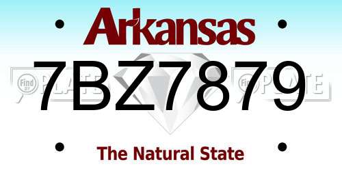 7BZ7879 Arkansas License Plate