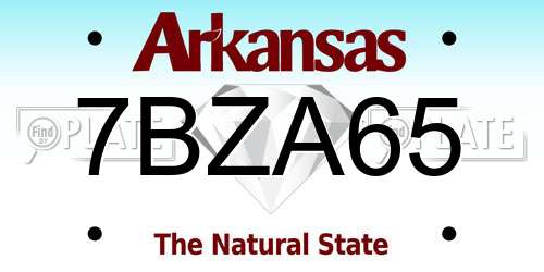 7BZA65 Arkansas License Plate