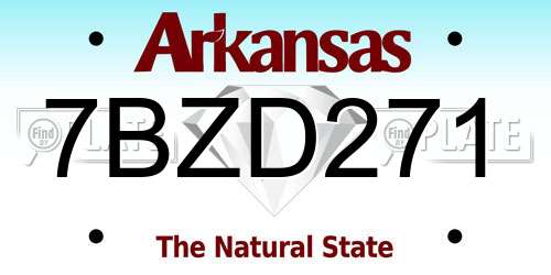 7BZD271 Arkansas License Plate