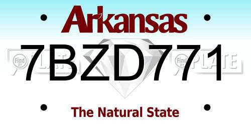 7BZD771 Arkansas License Plate
