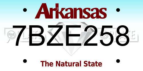 7BZE258 Arkansas License Plate