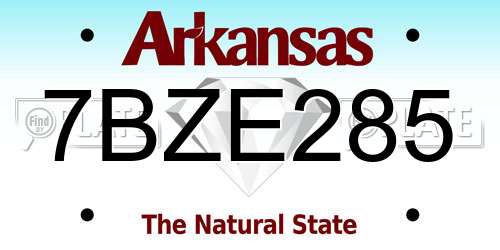 7BZE285 Arkansas License Plate