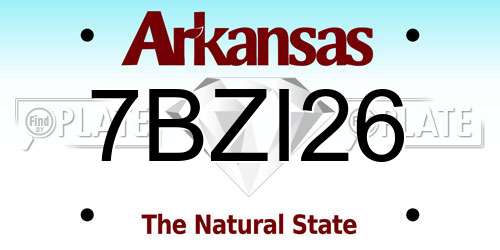 7BZI26 Arkansas License Plate