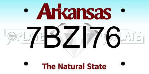 7BZI76 Arkansas License Plate