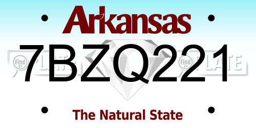 7BZQ221 Arkansas License Plate