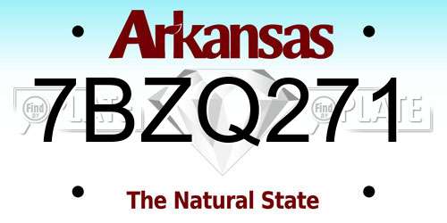 7BZQ271 Arkansas License Plate