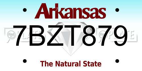 7BZT879 Arkansas License Plate