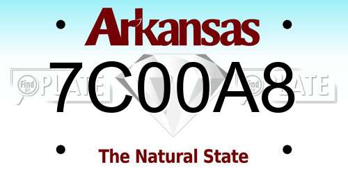 7C00A8 Arkansas License Plate