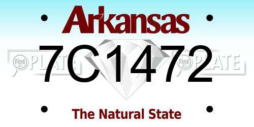 7C1472 Arkansas License Plate