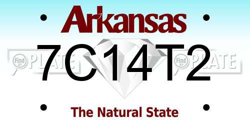 7C14T2 Arkansas License Plate