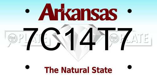 7C14T7 Arkansas License Plate