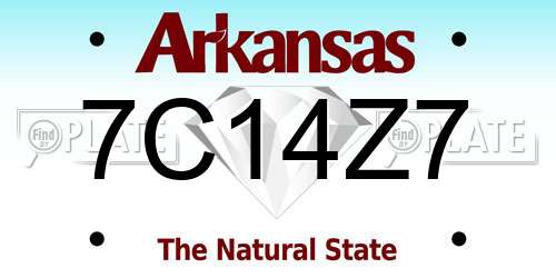 7C14Z7 Arkansas License Plate