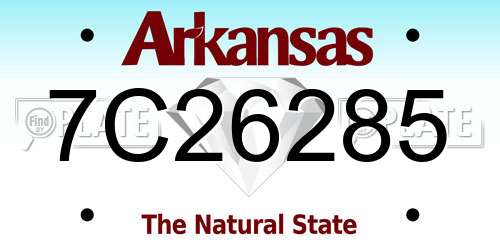 7C26285 Arkansas License Plate