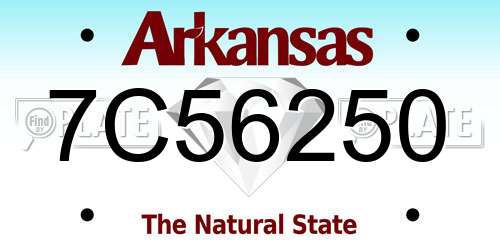 7C56250 Arkansas License Plate