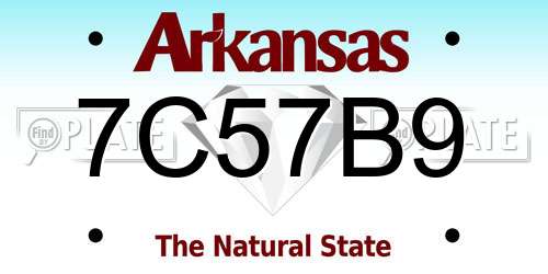7C57B9 Arkansas License Plate