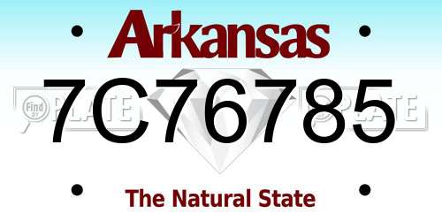 7C76785 Arkansas License Plate