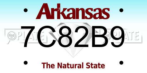 7C82B9 Arkansas License Plate