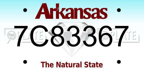 7C83367 Arkansas License Plate
