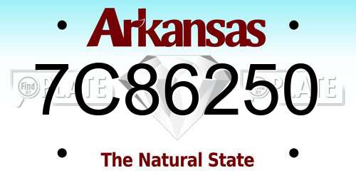 7C86250 Arkansas License Plate