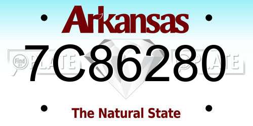 7C86280 Arkansas License Plate