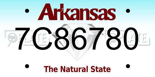 7C86780 Arkansas License Plate
