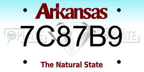 7C87B9 Arkansas License Plate
