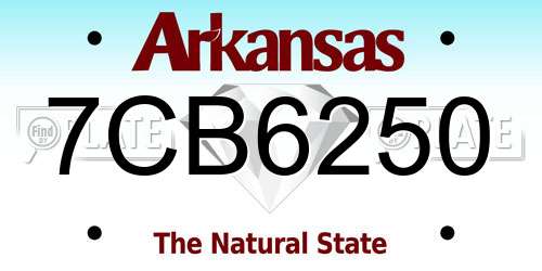 7CB6250 Arkansas License Plate