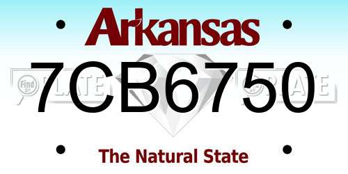 7CB6750 Arkansas License Plate