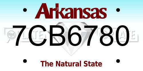 7CB6780 Arkansas License Plate