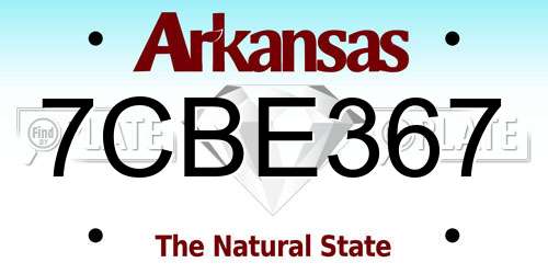 7CBE367 Arkansas License Plate