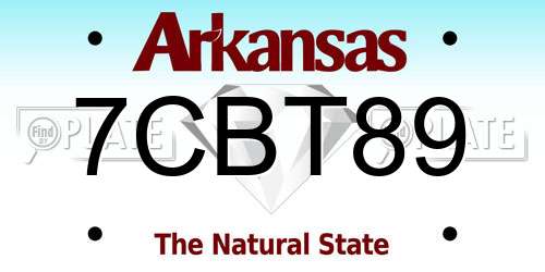 7CBT89 Arkansas License Plate